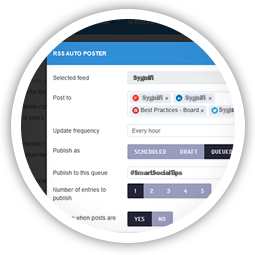 Automatically top up your queues with content from RSS feeds.
