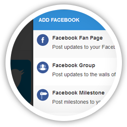In-depth publishing features<br/>for Facebook, Twitter, LinkedIn & Google+